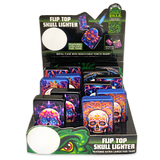 Metal Glow in The Dark Flip Torch Lighter - 12 Pieces Per Retail Ready Display 24370