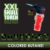 Colored Butane Molded Skull XXL Torch Lighter - 9 Pieces Per Retail Ready Display 40346