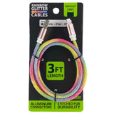Charging Cable Rainbow USB to Lightning 3FT 2 Amp - 20 Pieces Per Pack 41317