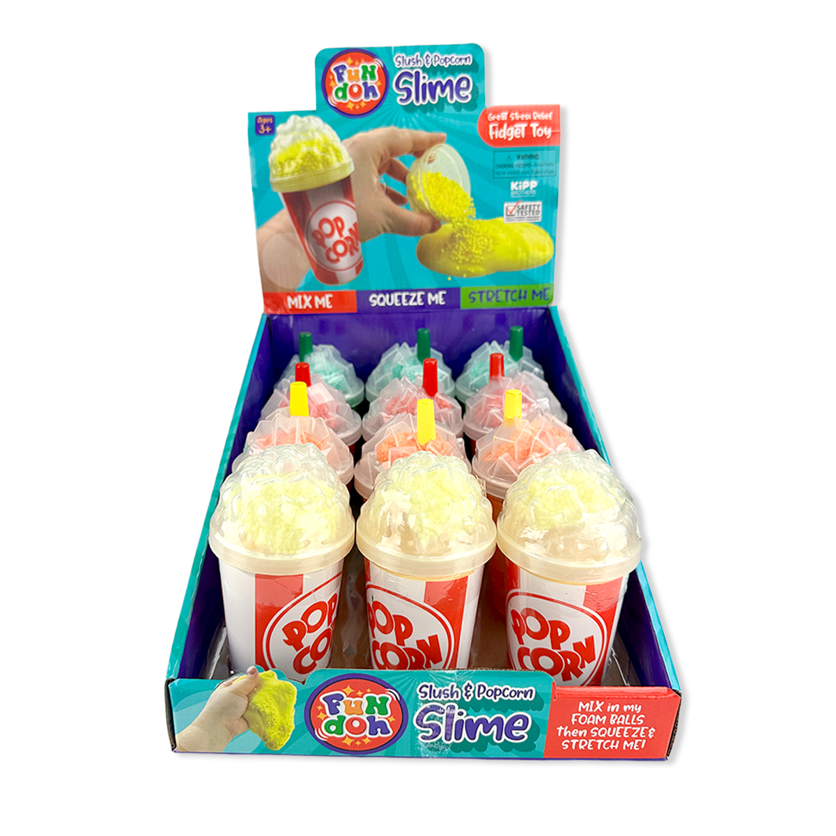Fun Doh Slush and Popcorn Slime - 12 Pieces Per Retail Ready Display 26177 KIPP BROTHERS