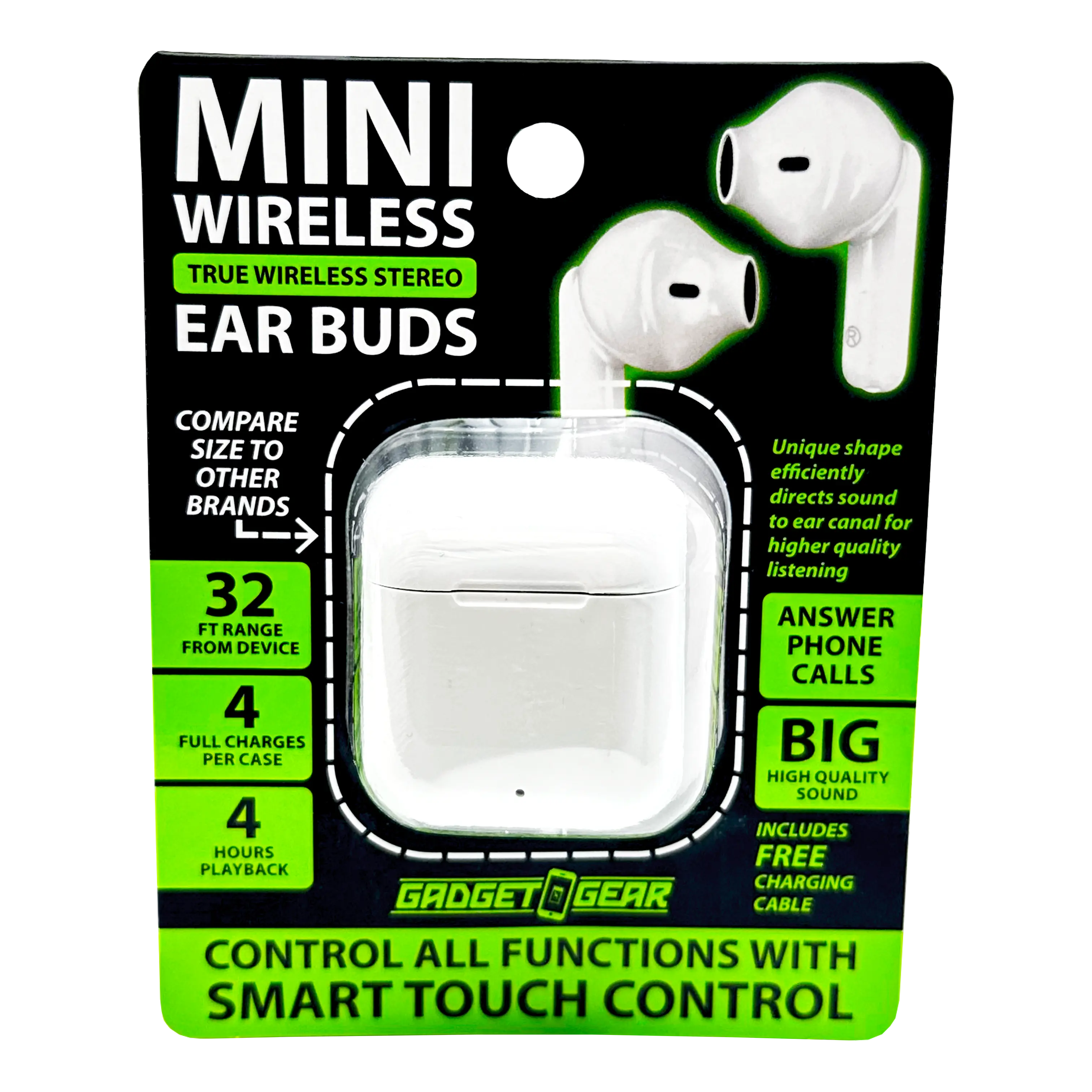 Wireless Earbuds Mini with Case - 6 Pieces Per Retail Ready Display 23604 GADGET GEAR