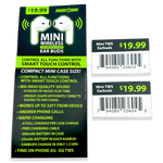 Wireless Earbuds Mini with Case - 6 Pieces Per Retail Ready Display 23604 GADGET GEAR