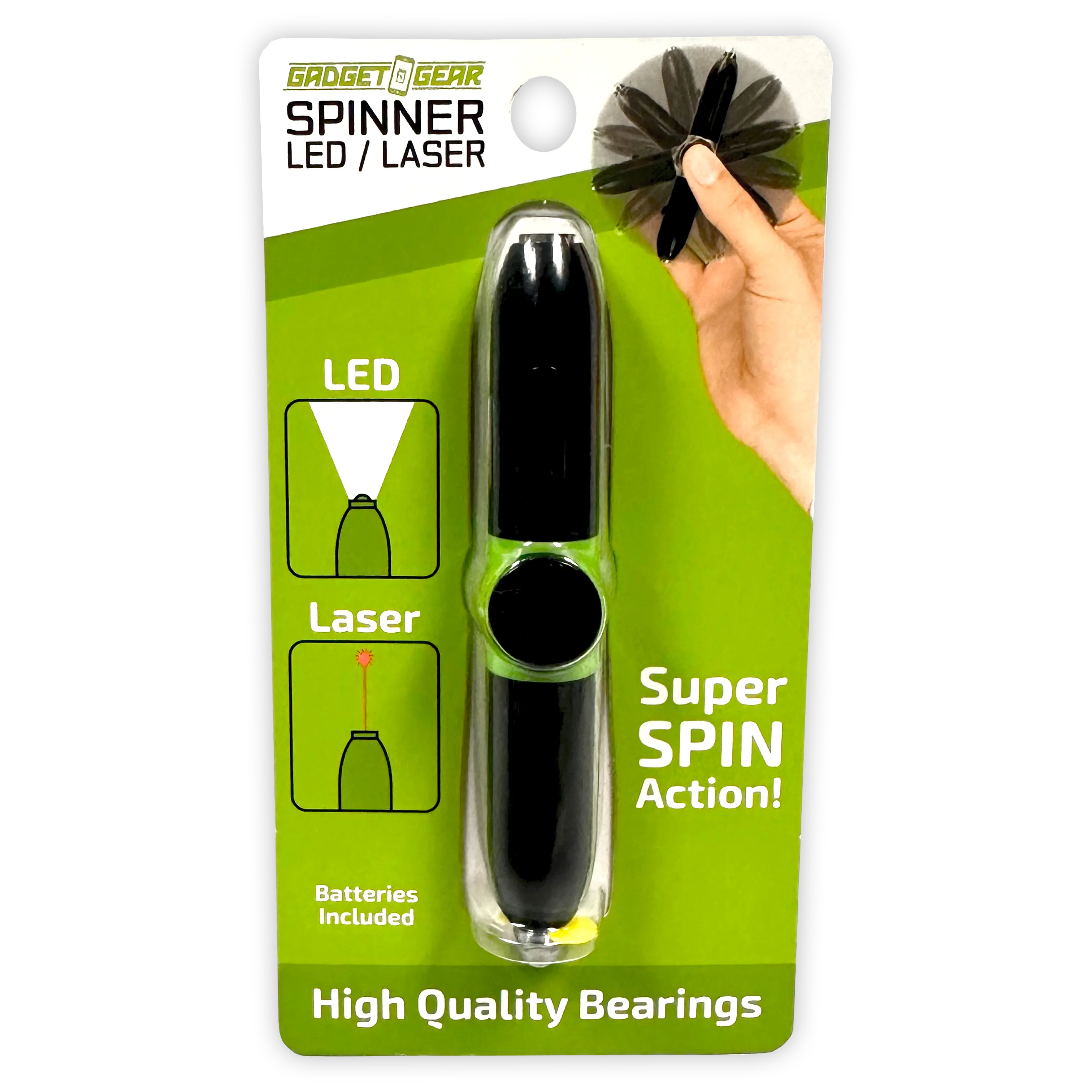 Laser Pointer Fidget Spinner With Light - 6 Pieces Per Retail Ready Display 23710 GADGET GEAR