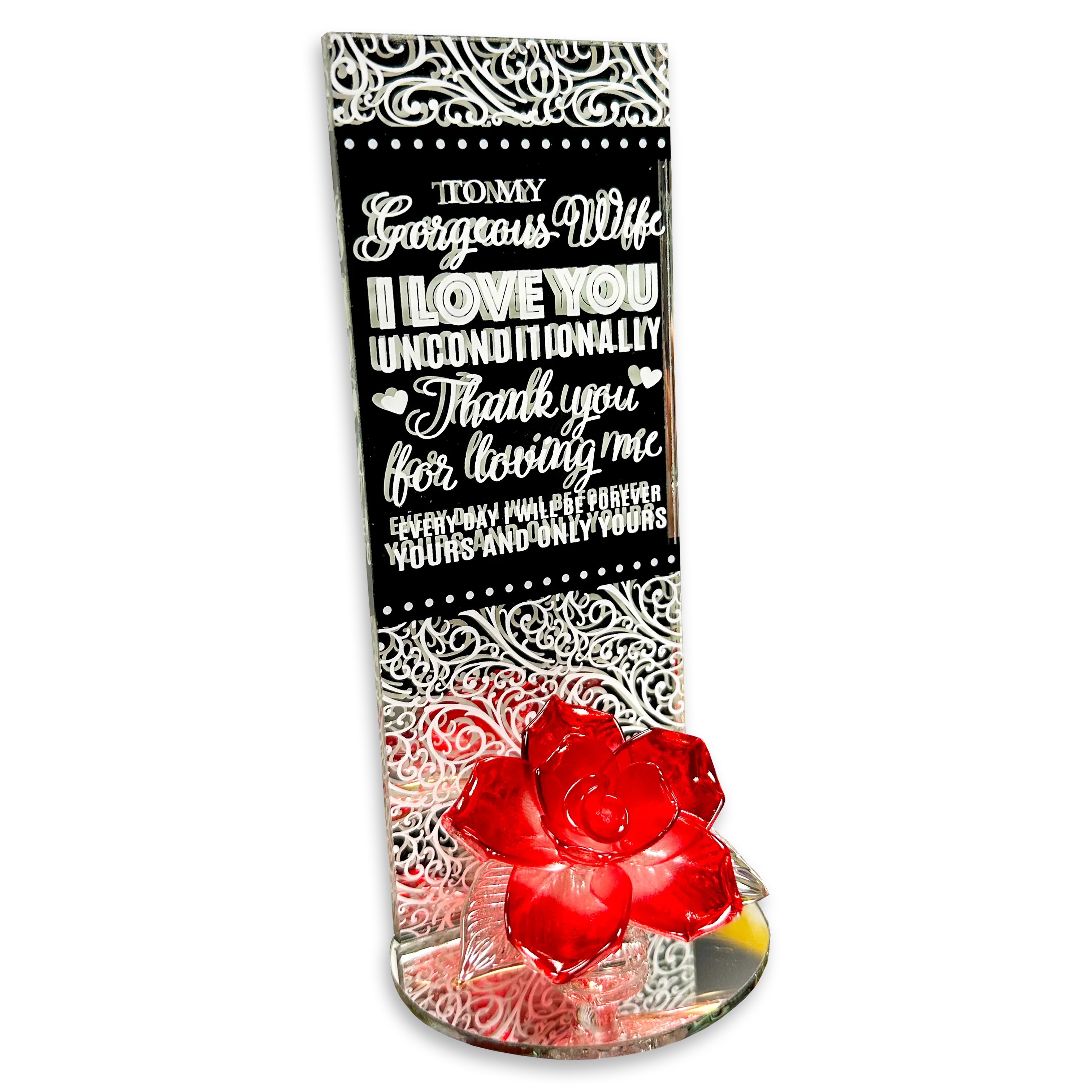 Glass Rose Keepsake - 6 Pieces Per Retail Ready Display 23739 NOVELTY INC