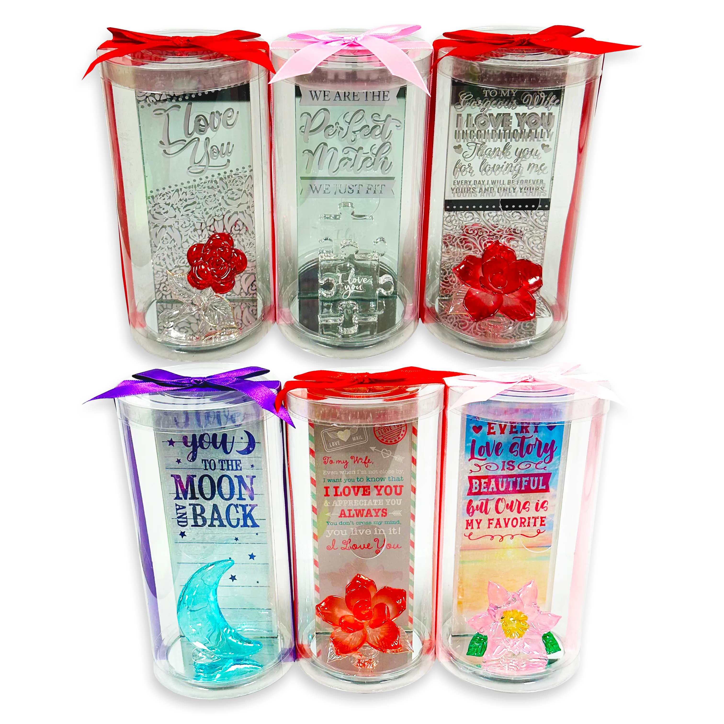 Glass Rose Keepsake - 6 Pieces Per Retail Ready Display 23739 NOVELTY INC