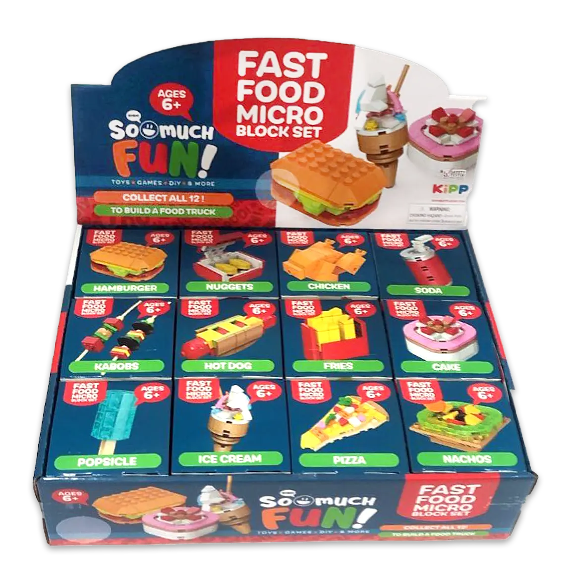 Micro Block Fast Food Set - 12 Pieces Per Retail Ready Display 24705 KIPP BROTHERS