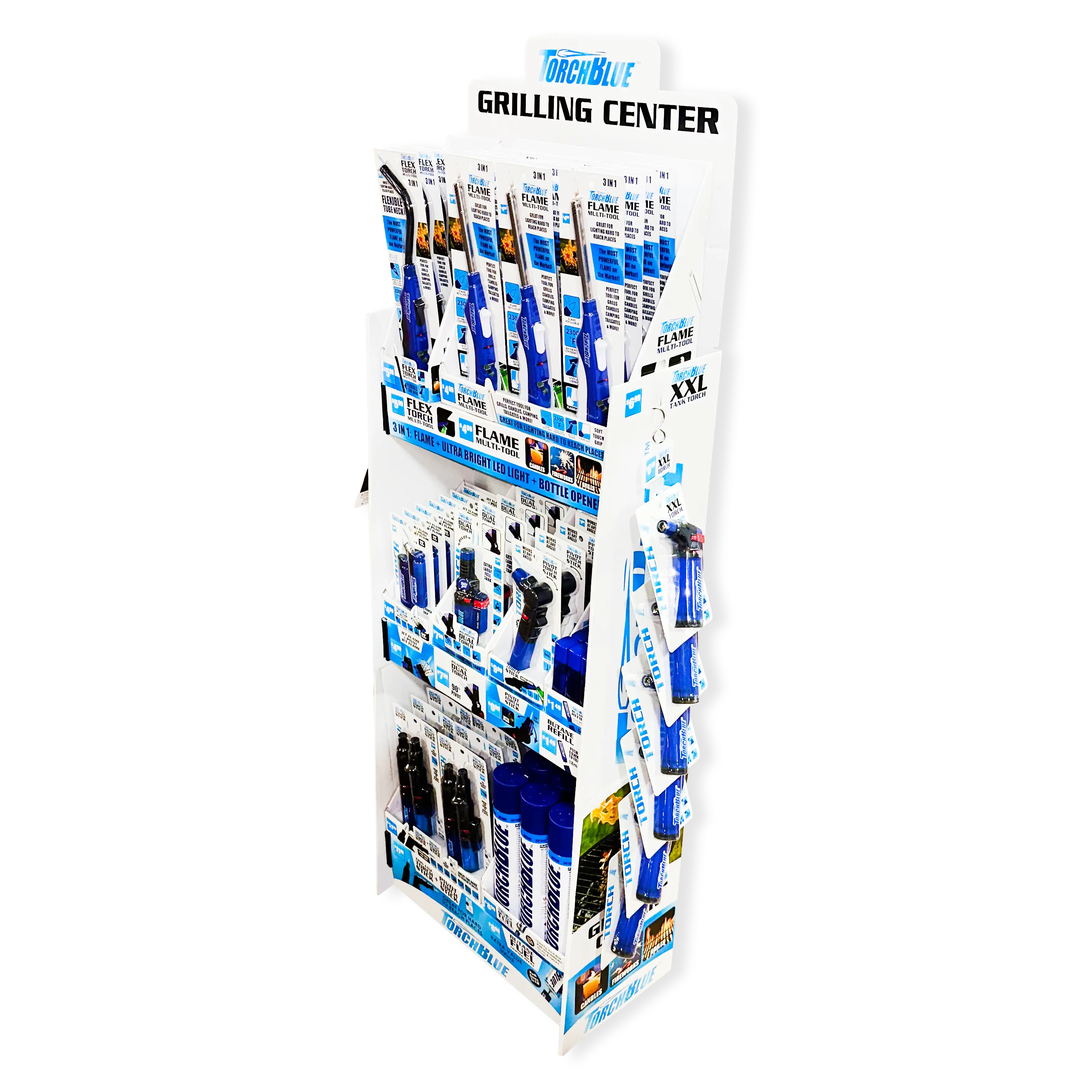 Grilling Center Assortment Floor Display - 81 Pieces Per Retail Ready Display 88444 TORCH BLUE