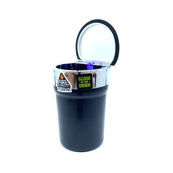 Glow In The Dark Printed Lid Butt Bucket Ashtray with LED Light - 4 Per Retail Ready Wholesale Display 40308 SMOKEZILLA