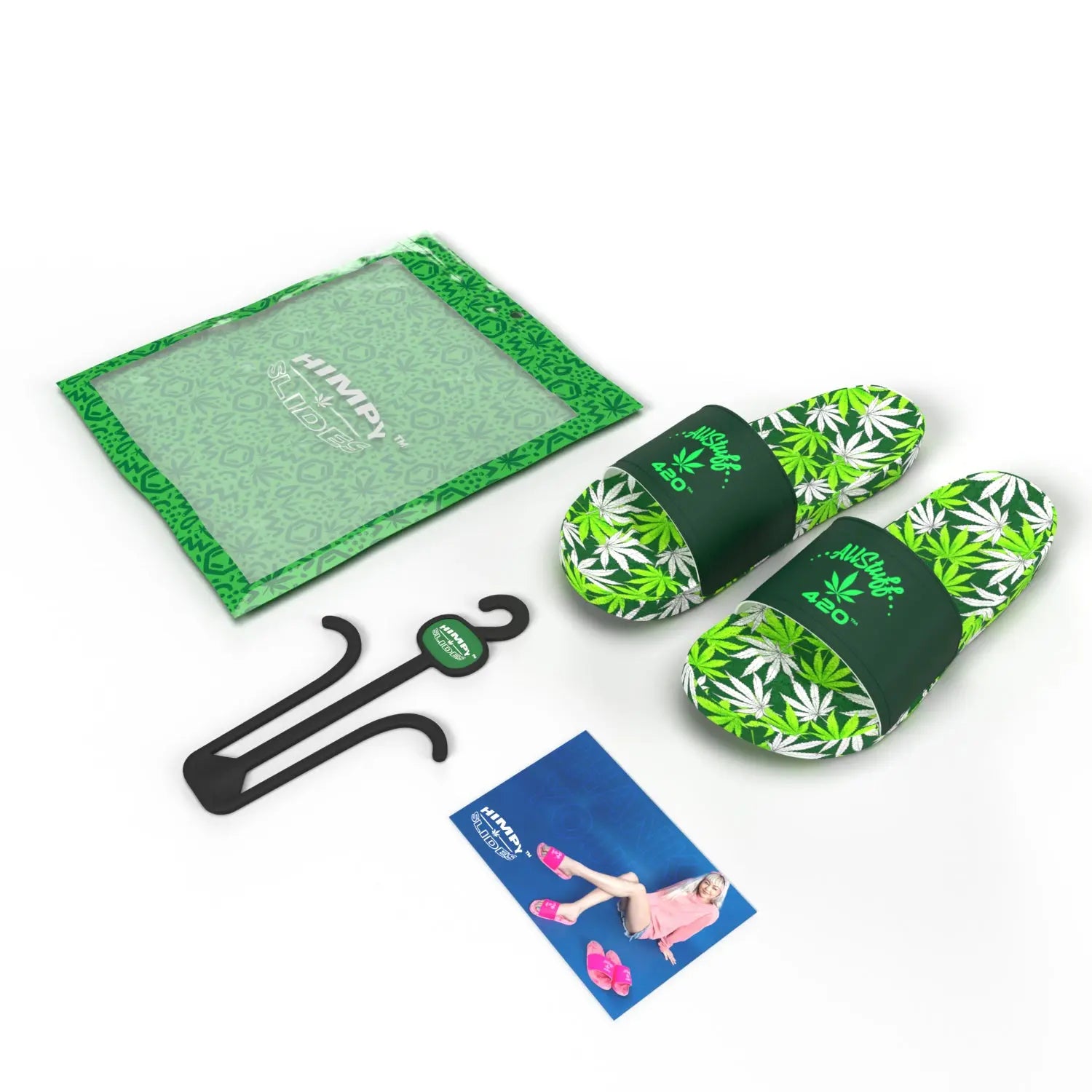 Himpy Slides - Mens Bubba Green Sandal - 1 Pair Per Pack ALL STUFF 420