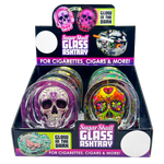Glass Ashtray in Skull Shaped Design - 6 Pieces Per Retail Ready Wholesale Display 20120 SMOKEZILLA