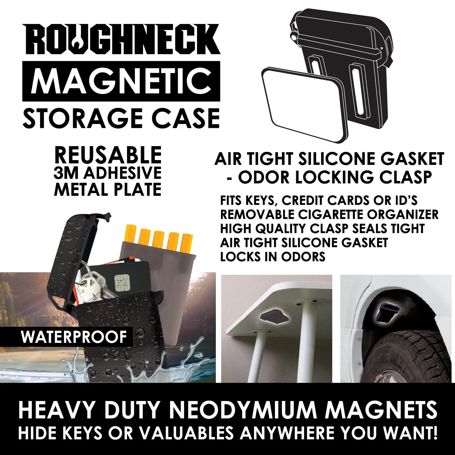 Magnetic Card Hide-A-Key Storage Case- 6 Pieces Per Retail Ready Display 41497 ROUGHNECK