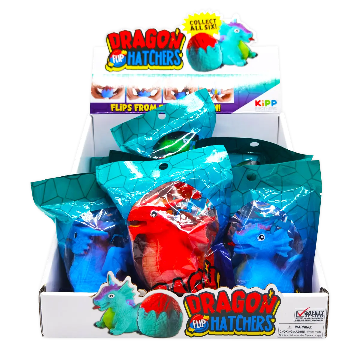 Squish and Squeeze Dragon Flip Toy - 12 Pieces Per Pack 22717 KIPP BROTHERS