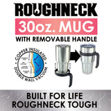 30 oz Insulated Stainless-Steel Cup with Handle and Straw Assortment - 17 Pieces Per Pack 88530 ROUGHNECK