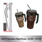 30 oz Insulated Stainless-Steel Cup with Handle and Straw Assortment - 17 Pieces Per Pack 88530 ROUGHNECK
