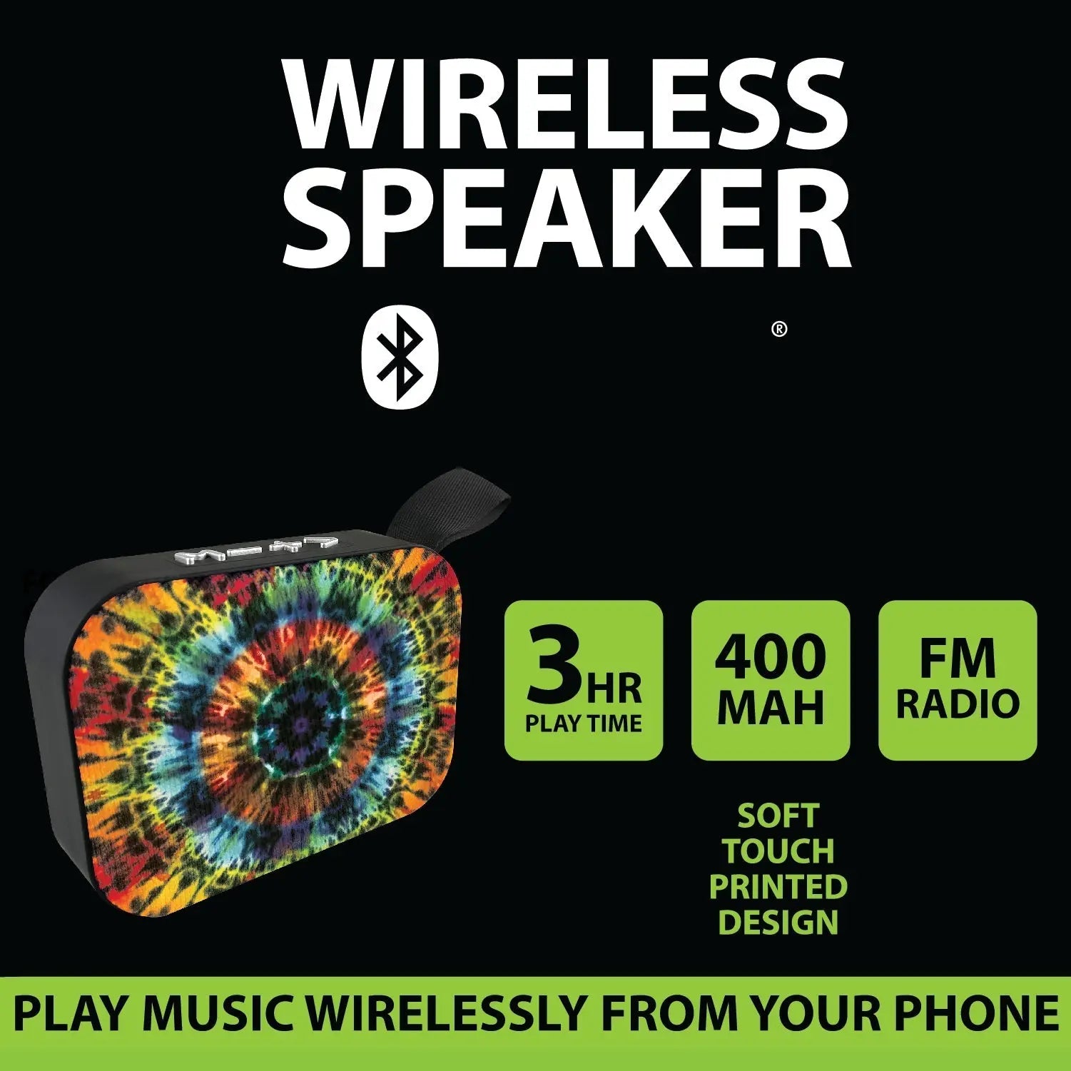 Wireless Speaker with Fm Radio - 6 Pieces Per Retail Ready Display 23548 GADGET GEAR