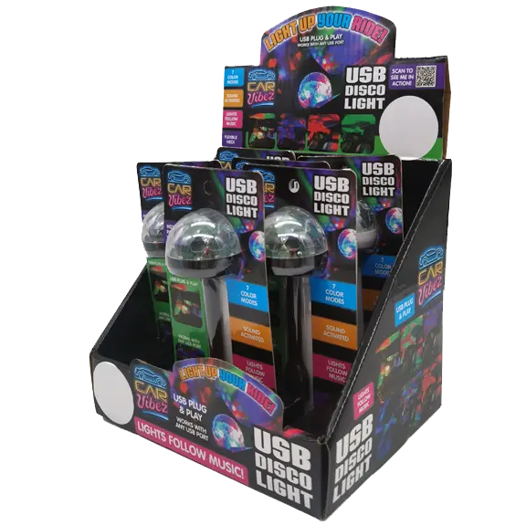 Mood Light USB Mini Disco Ball - 6 Pieces Per Retail Ready Display 23308 CAR VIBEZ