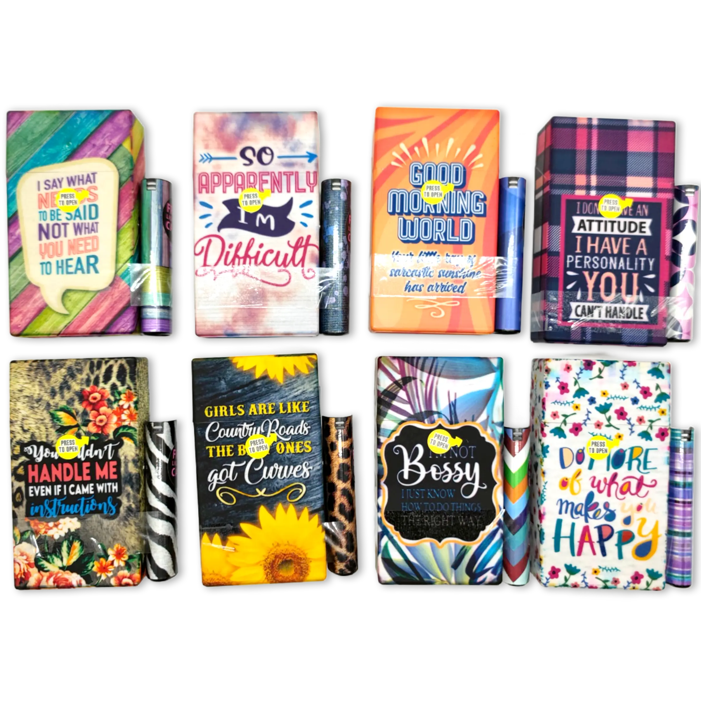 100s Cigarette Storage Case With Magnetic Lighter Case - 8 Pieces Per Retail Ready Display 23545 SMOKEZILLA