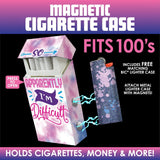 100s Cigarette Storage Case With Magnetic Lighter Case - 8 Pieces Per Retail Ready Display 23545 SMOKEZILLA