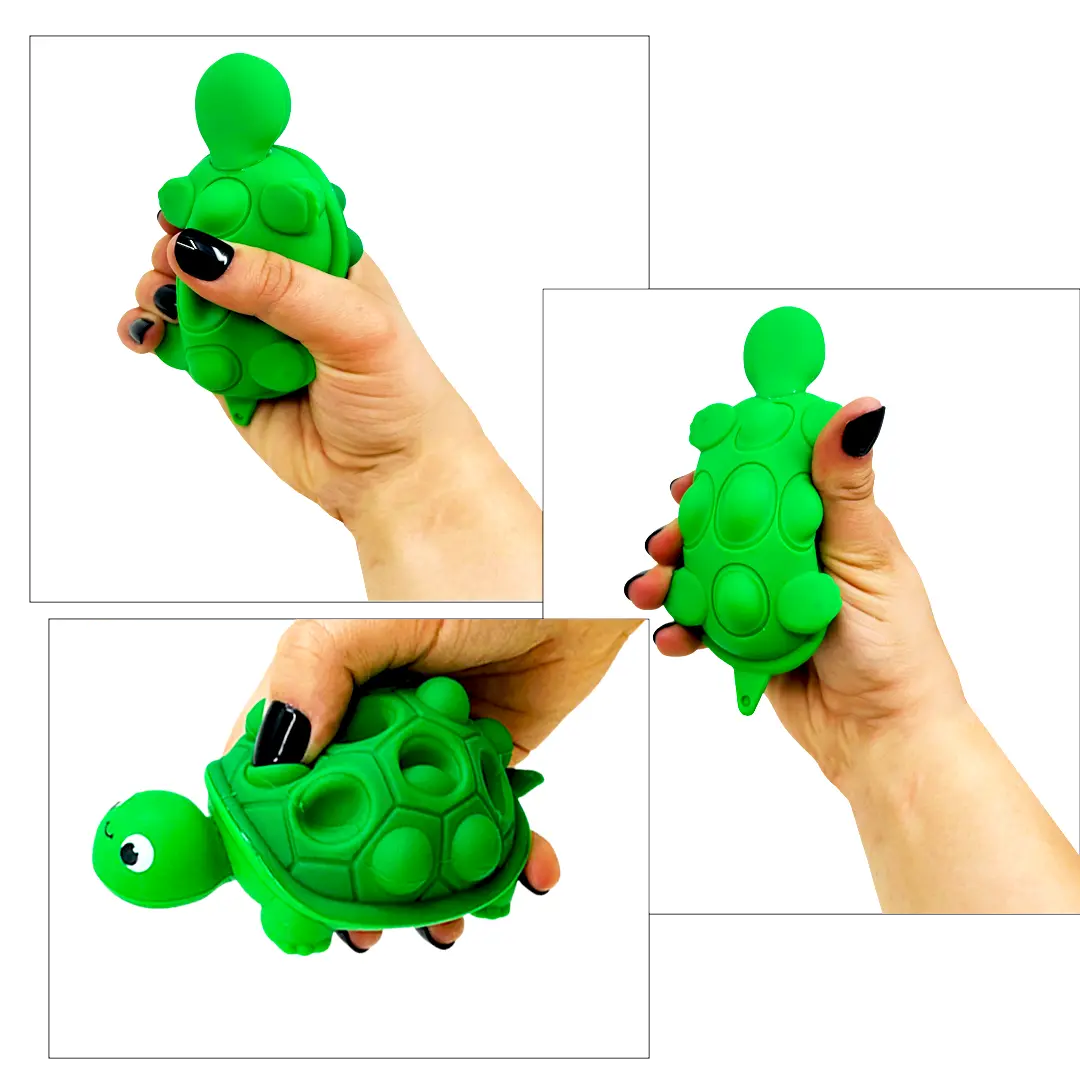 Fidget Pop Turtle Toy - 12 Pieces Per Retail Ready Display 23654 KIPP BROTHERS