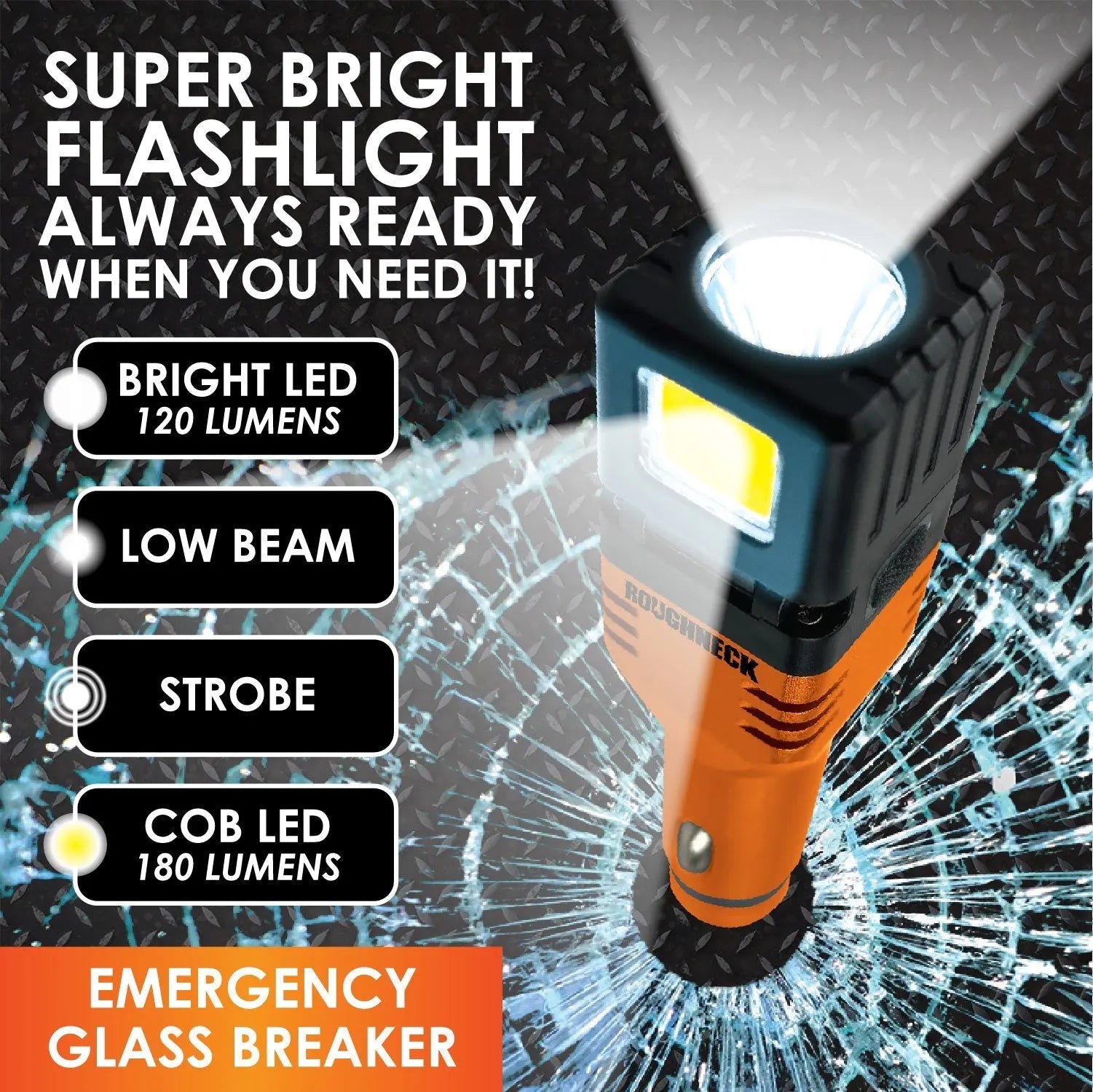 Car Charger DC Dual Port USB / USB-C with Flashlight - 6 Pieces Per Retail Ready Display 23693MN ROUGHNECK