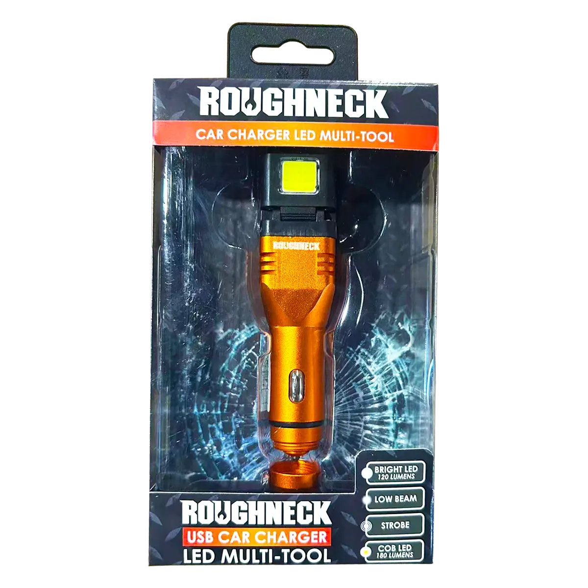 Car Charger DC Dual Port USB / USB-C with Flashlight - 6 Pieces Per Retail Ready Display 23693MN ROUGHNECK