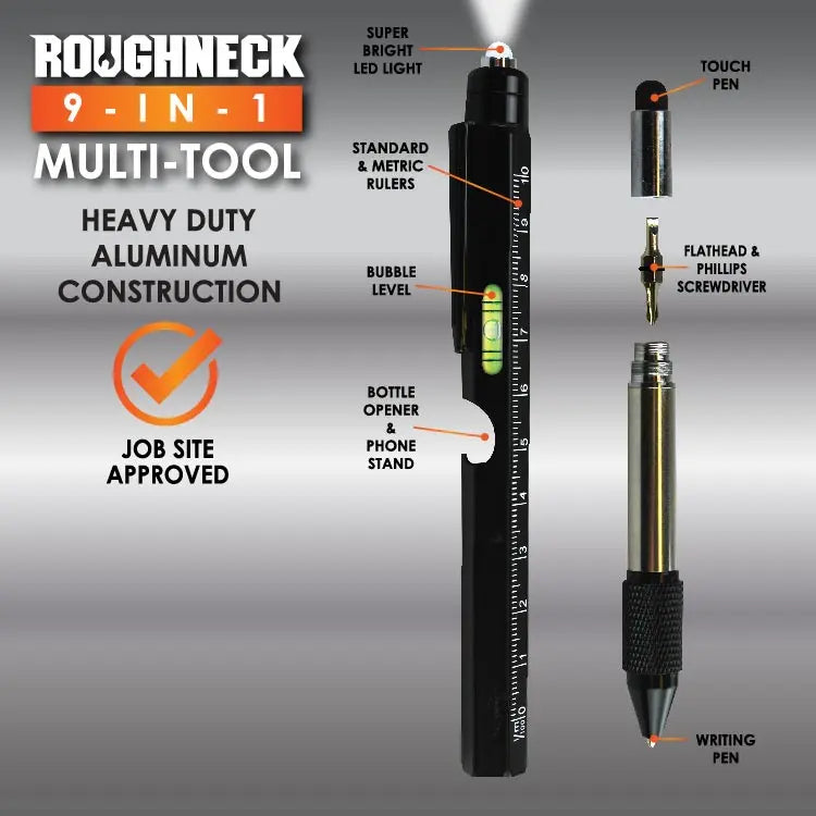Multi-Tool 9-In-1 with Pen - 6 Pieces Per Retail Ready Display 23713 ROUGHNECK