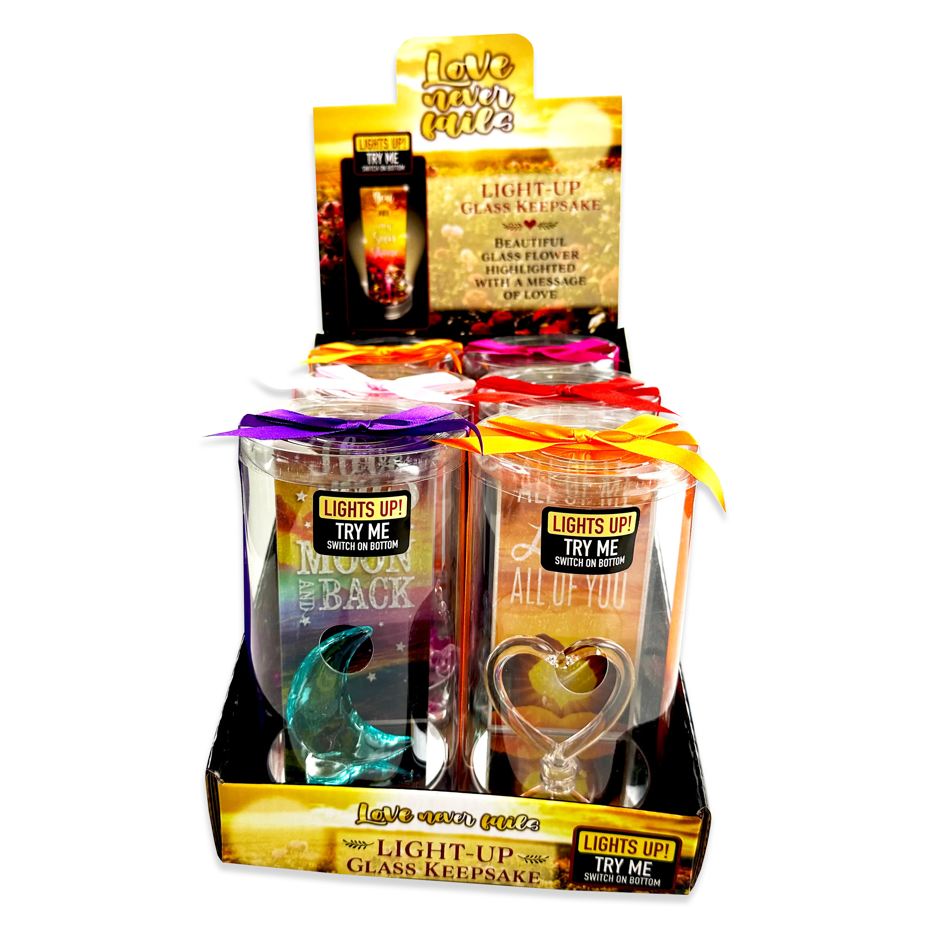 Light-Up Glass Keepsake - 6 Pieces Per Retail Ready Display 23740 NOVELTY INC