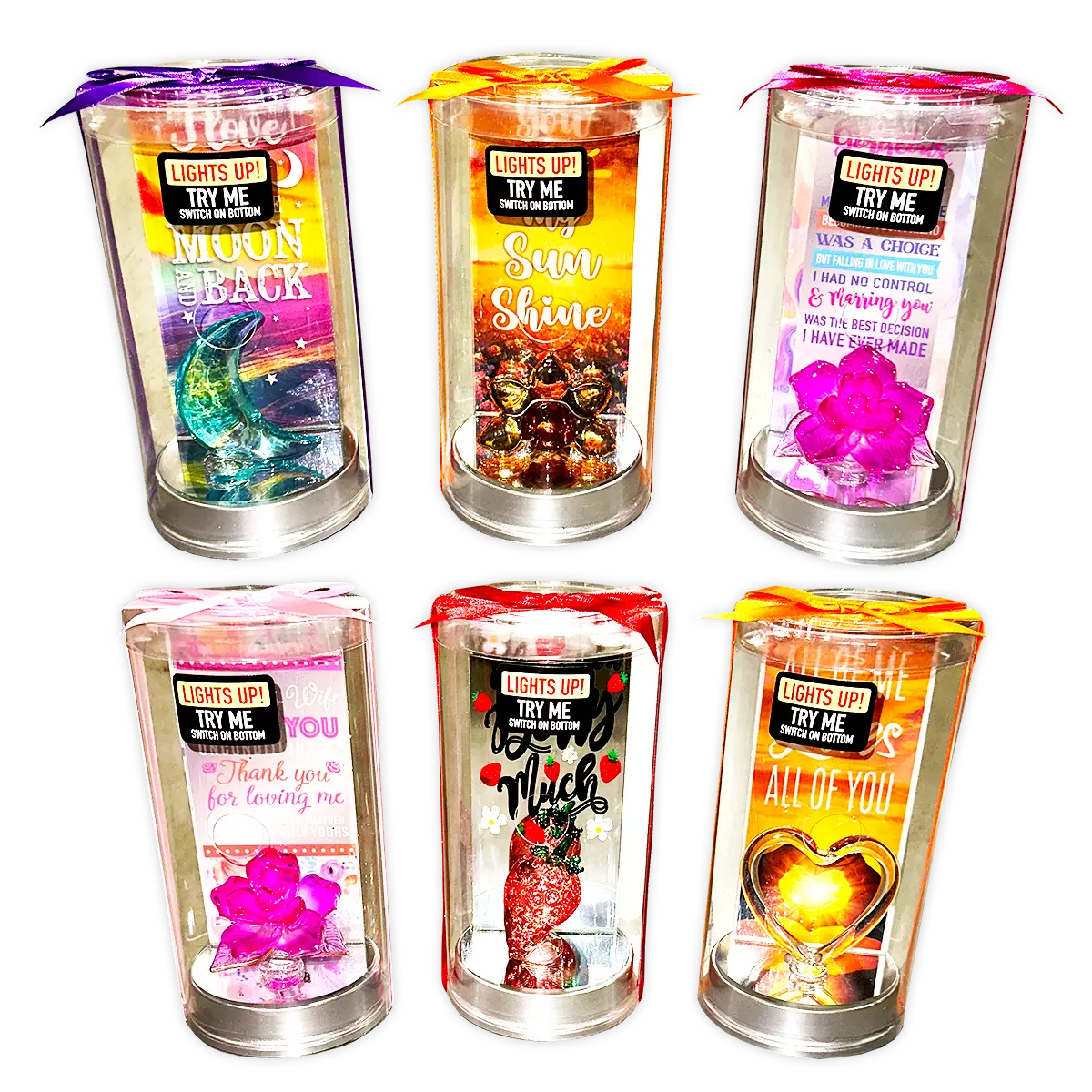 Light-Up Glass Keepsake - 6 Pieces Per Retail Ready Display 23740 NOVELTY INC