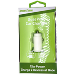 Car Charger  DC Dual Port USB / USB-C 15 Watts - 6 Pieces Per Retail Ready Display 23759 GADGET GEAR