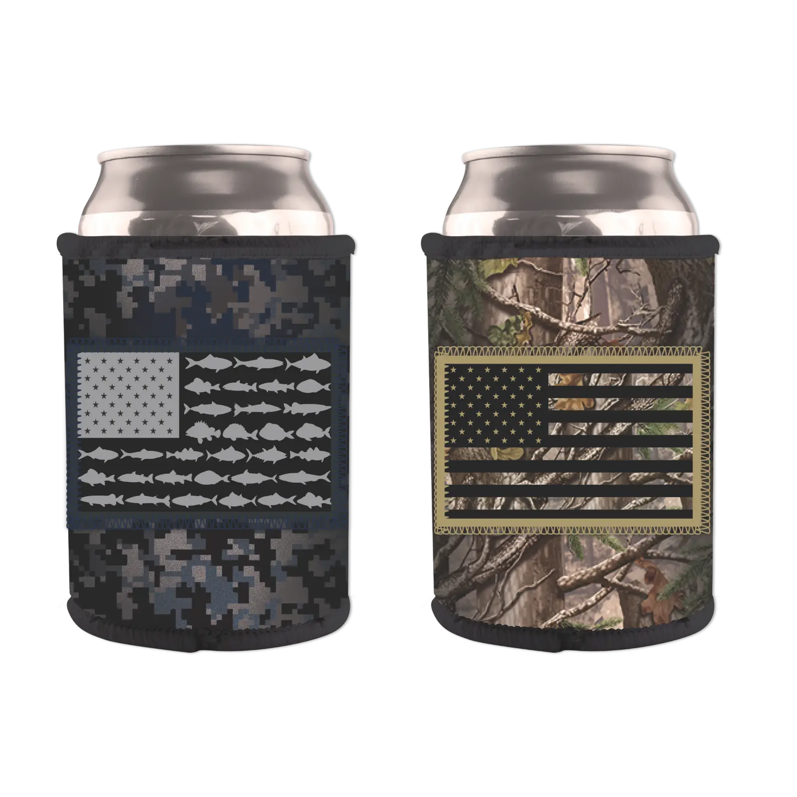 Patriotic Neoprene Can and Bottle Cooler with Patch - 6 Per Retail Ready Display 23761 POLAR GEAR