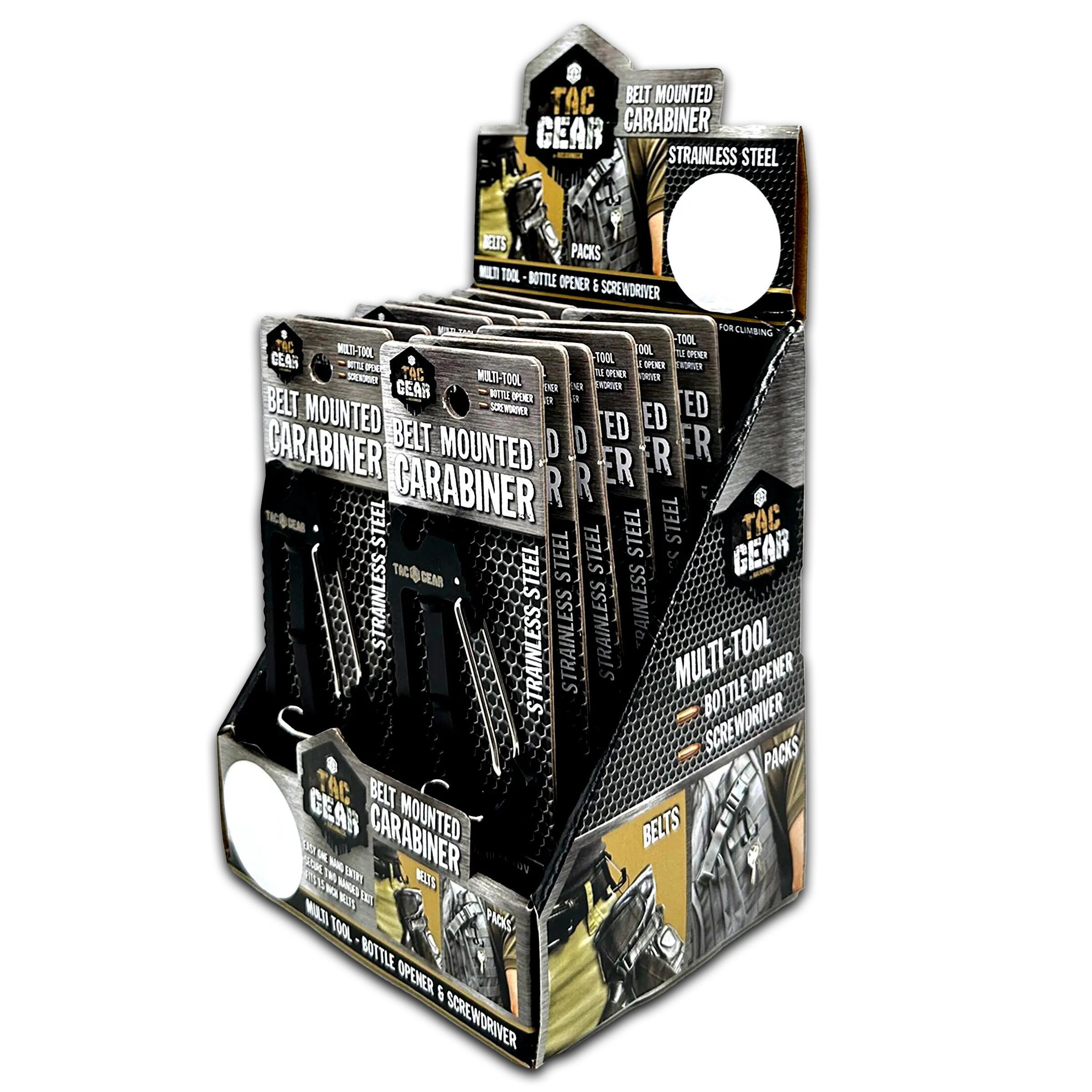 Multi-Tool Belt Mounted Carabiner - 12 Pieces Per Retail Ready Display 23762 TAC GEAR