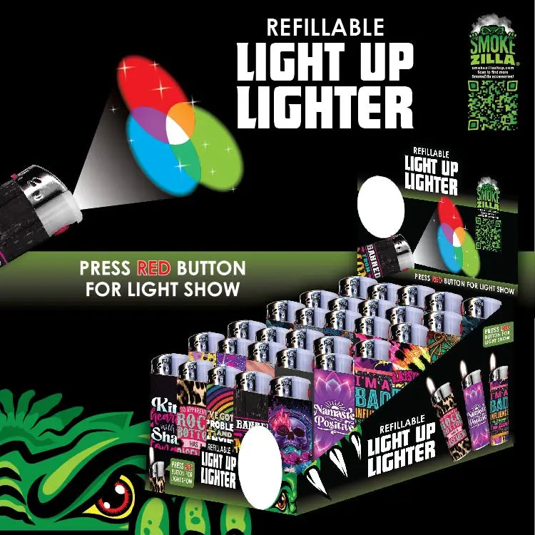 Light Up Lighter - 30 Pieces Per Retail Ready Display 23806 SMOKEZILLA