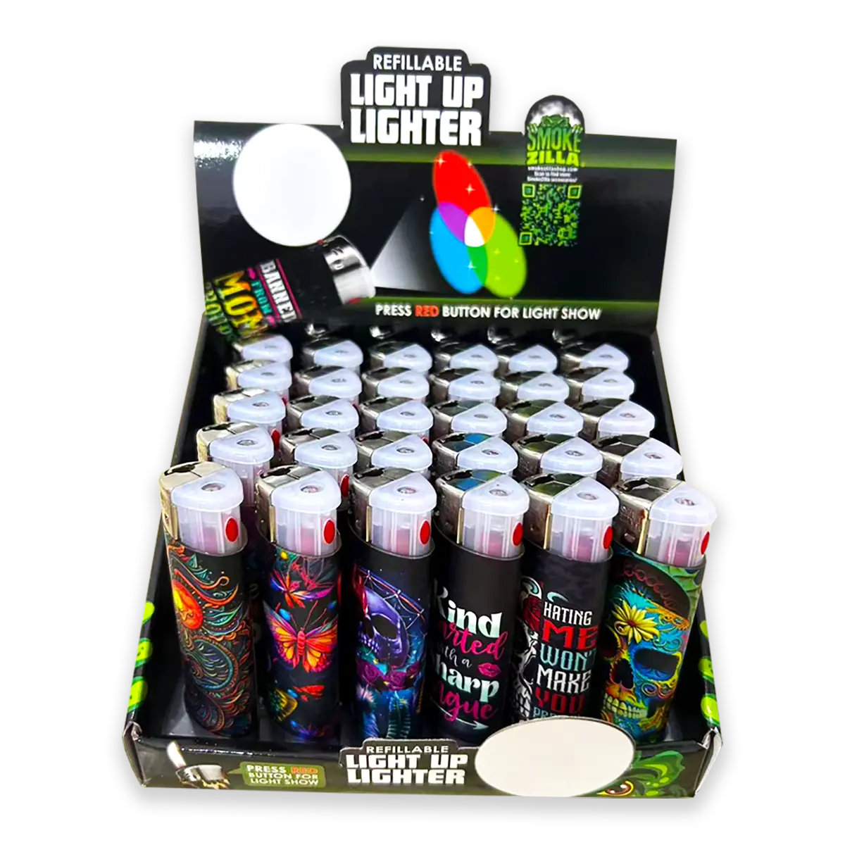 Light Up Lighter - 30 Pieces Per Retail Ready Display 23806 SMOKEZILLA