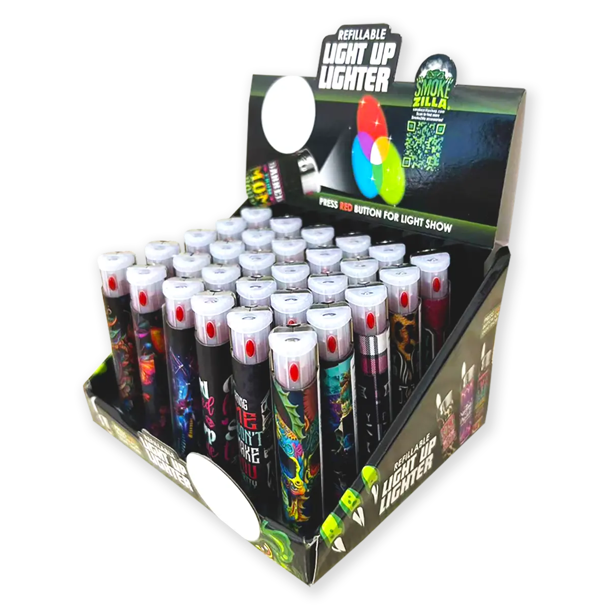 Light Up Lighter - 30 Pieces Per Retail Ready Display 23806 SMOKEZILLA