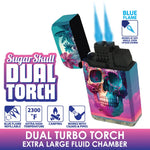 Sugar Skull Dual Torch Lighter - 15 Pieces Per Retail Ready Display 23822 SMOKEZILLA