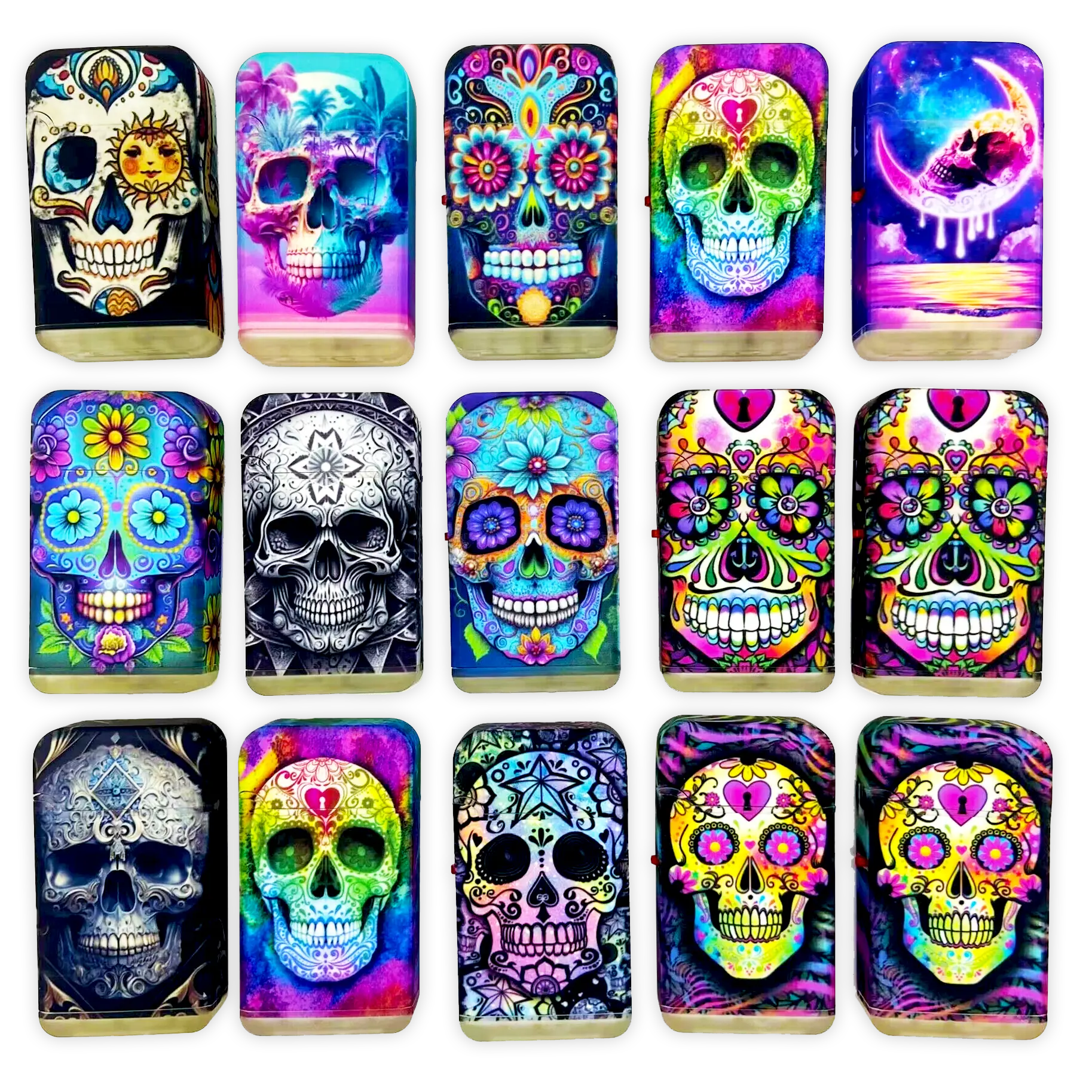 Sugar Skull Dual Torch Lighter - 15 Pieces Per Retail Ready Display 23822 SMOKEZILLA