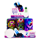 Sugar Skull Dual Torch Lighter - 15 Pieces Per Retail Ready Display 23822 SMOKEZILLA