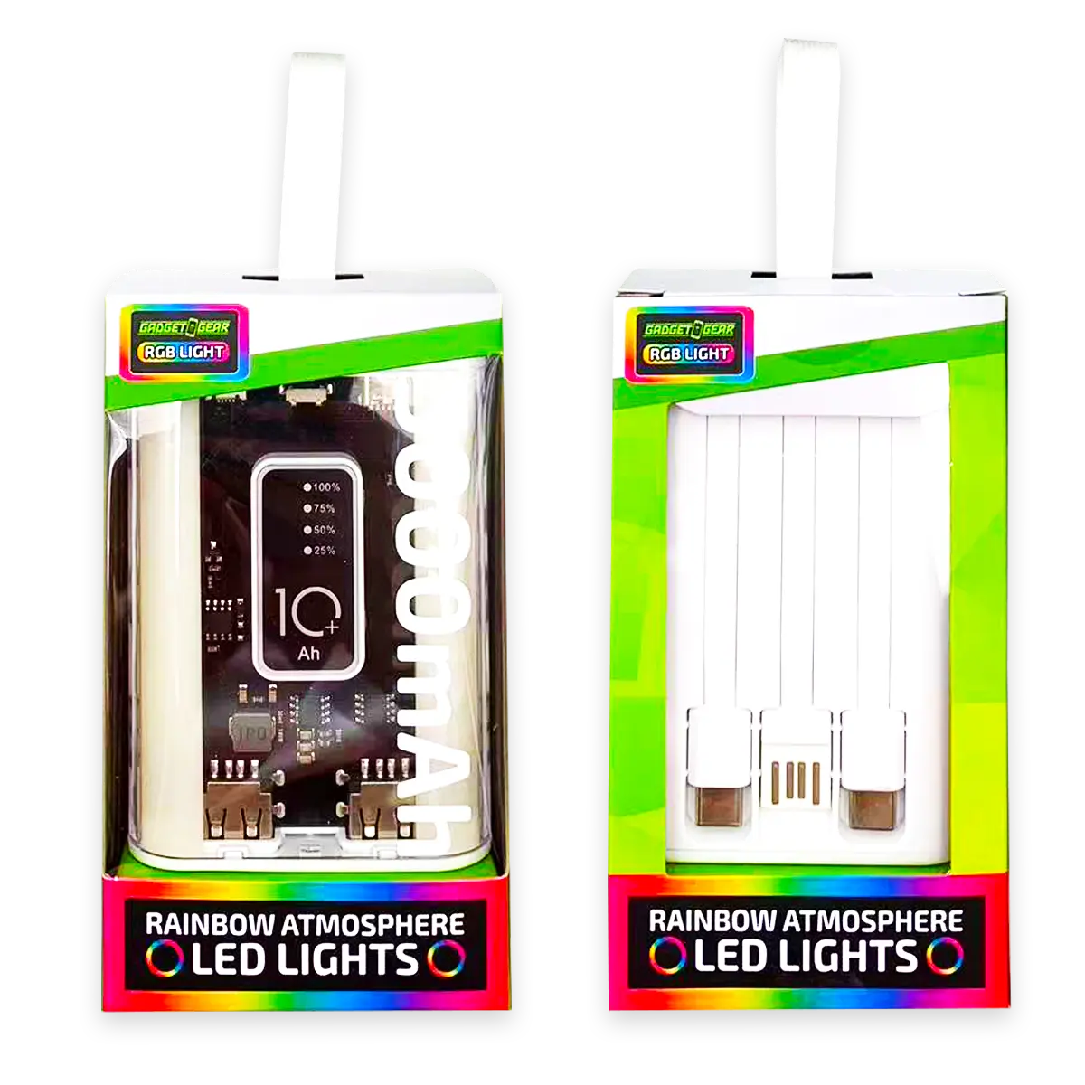 Rechargeable Power Bank with Rgb Lights - 6 Pieces Per Retail Ready Display 23880 GADGET GEAR