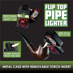 Metal Flip Top Pipe Lighter - 12 Pieces Per Retail Ready Display 23983 SMOKEZILLA