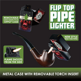 Metal Flip Top Pipe Lighter - 12 Pieces Per Retail Ready Display 23983 SMOKEZILLA