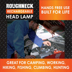 Headlamp Flashlight with Motion Sensor - 6 Pieces Per Retail Ready Display 23977 ROUGHNECK