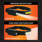Headlamp Flashlight with Motion Sensor - 6 Pieces Per Retail Ready Display 23977 ROUGHNECK