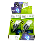 Car Charger Dual Port USB / USB-C LED Skull 3.1 Amp - 6 Pieces Per Retail Ready Display 24001 GADGET GEAR