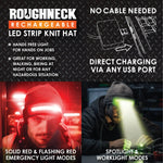 Cuffed Knit Hat Beanie with LED Strip Light - 6 Pieces Per Retail Ready Display 24055 ROUGHNECK