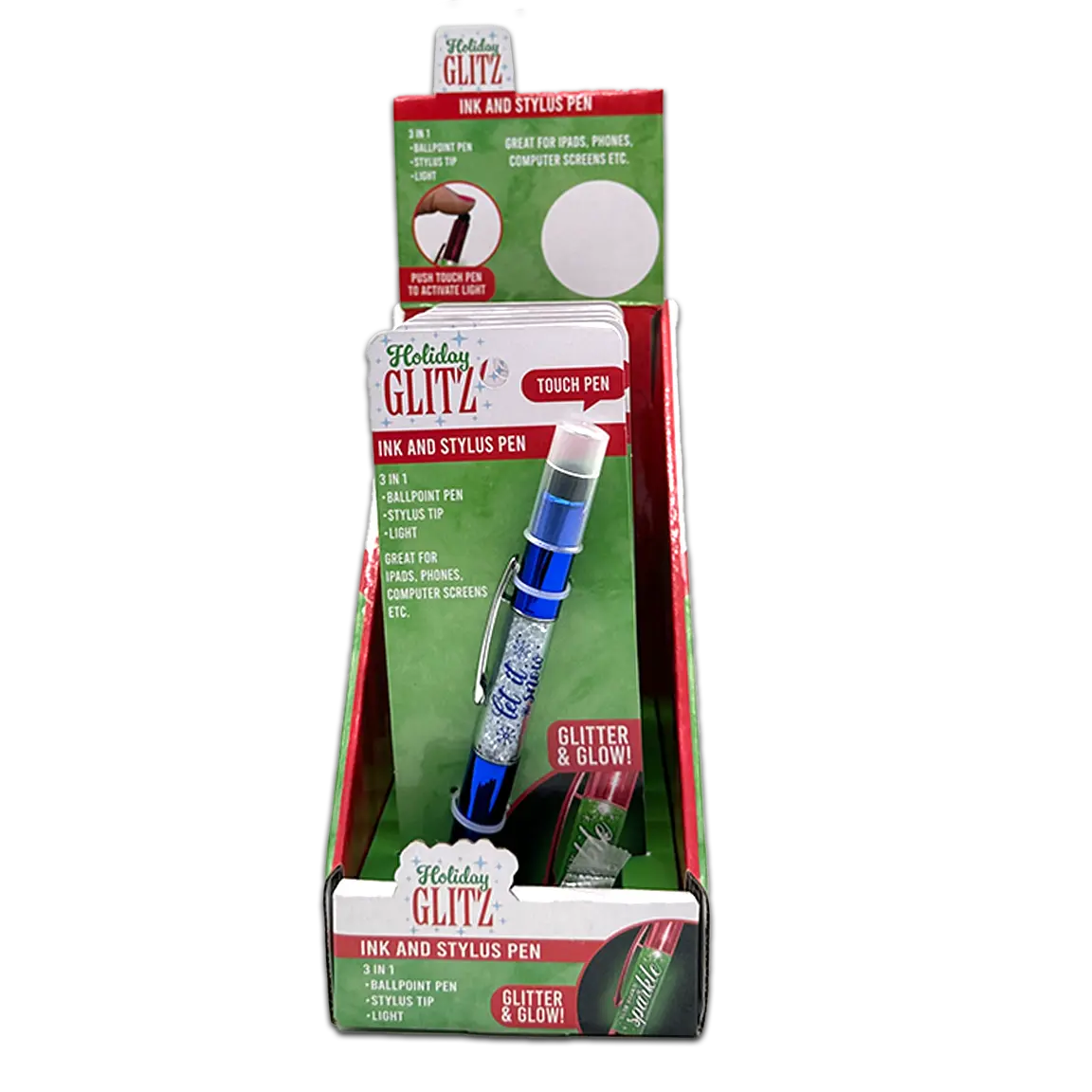 Christmas Glitter Pen- 6 Pieces Per Retail Ready Display 24071 NOVELTY INC