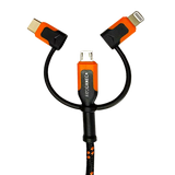 Charging Cable 3 in 1 Multi-Head USB to USB-C / Lightning / Micro USB 10FT 2.4 Amp - 6 Pieces Per Retail Ready Display 24072 ROUGHNECK