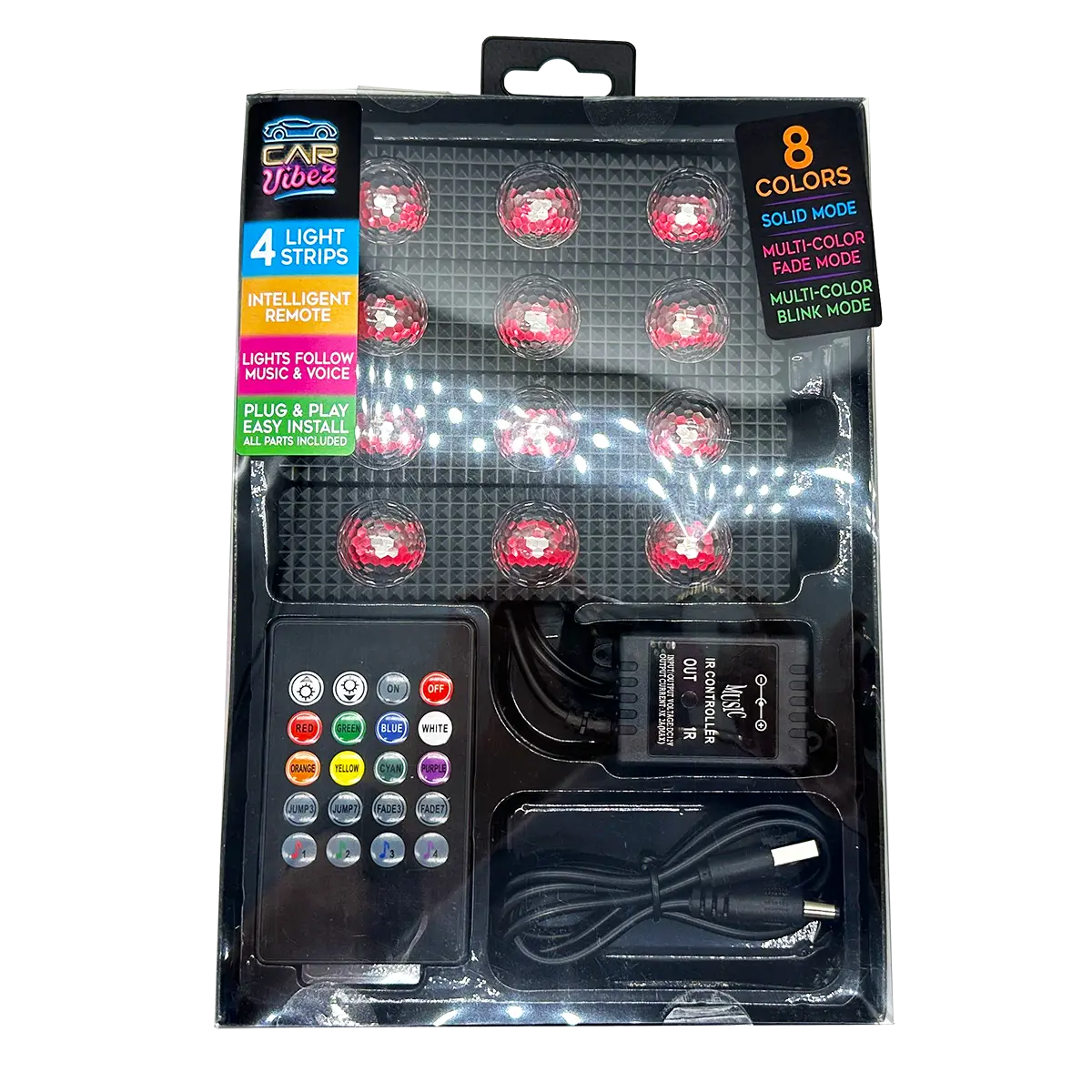 Mood Light Xtreme Starlight Ballz with Remote - 6 Pieces Per Retail Ready Display 24114 CAR VIBEZ