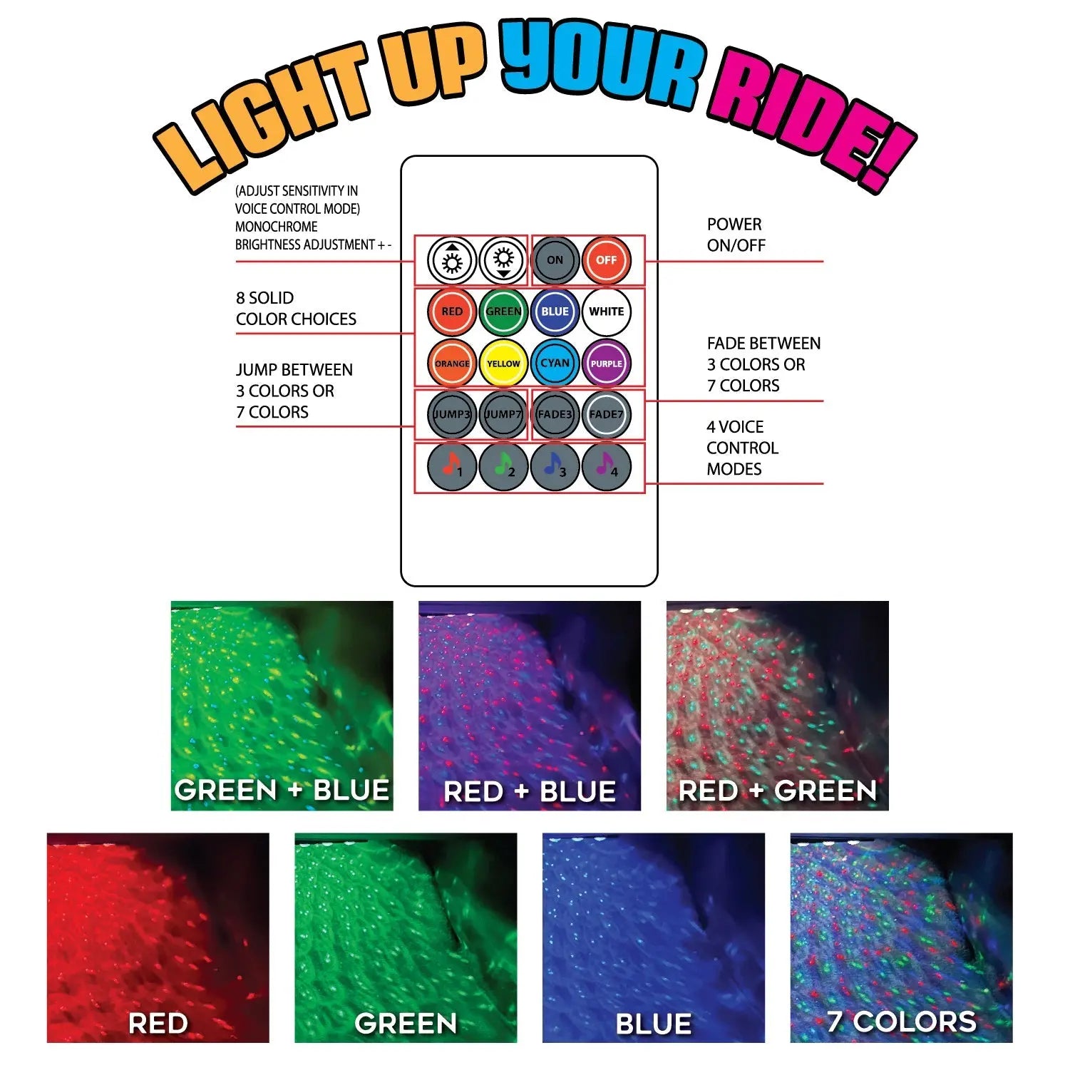 Mood Light Xtreme Starlight Ballz with Remote - 6 Pieces Per Retail Ready Display 24114 CAR VIBEZ