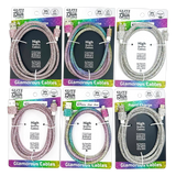 Charging Cable  3FT 2.4Amp Glitz N Glam Assortment - 6 Pieces Per Retail Ready Display 24130 GADGET GEAR