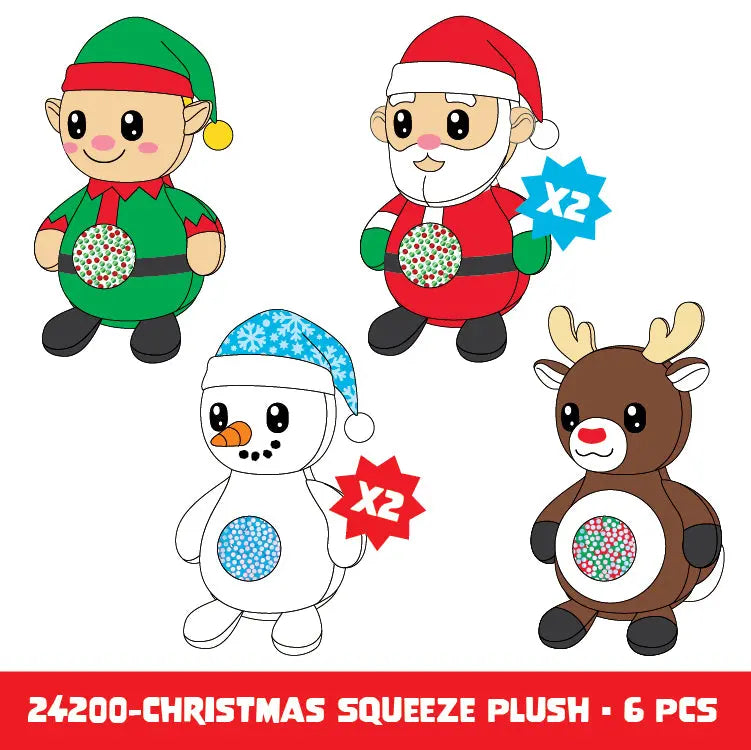 Christmas Belly Popz Plush Toy - 6 Pieces Per Display 24200 KIPP BROTHERS